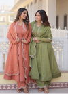 KA 1089 Russian Silk Anarkali Kurtis With Bottom Dupatta Wholesale Market In Surat 